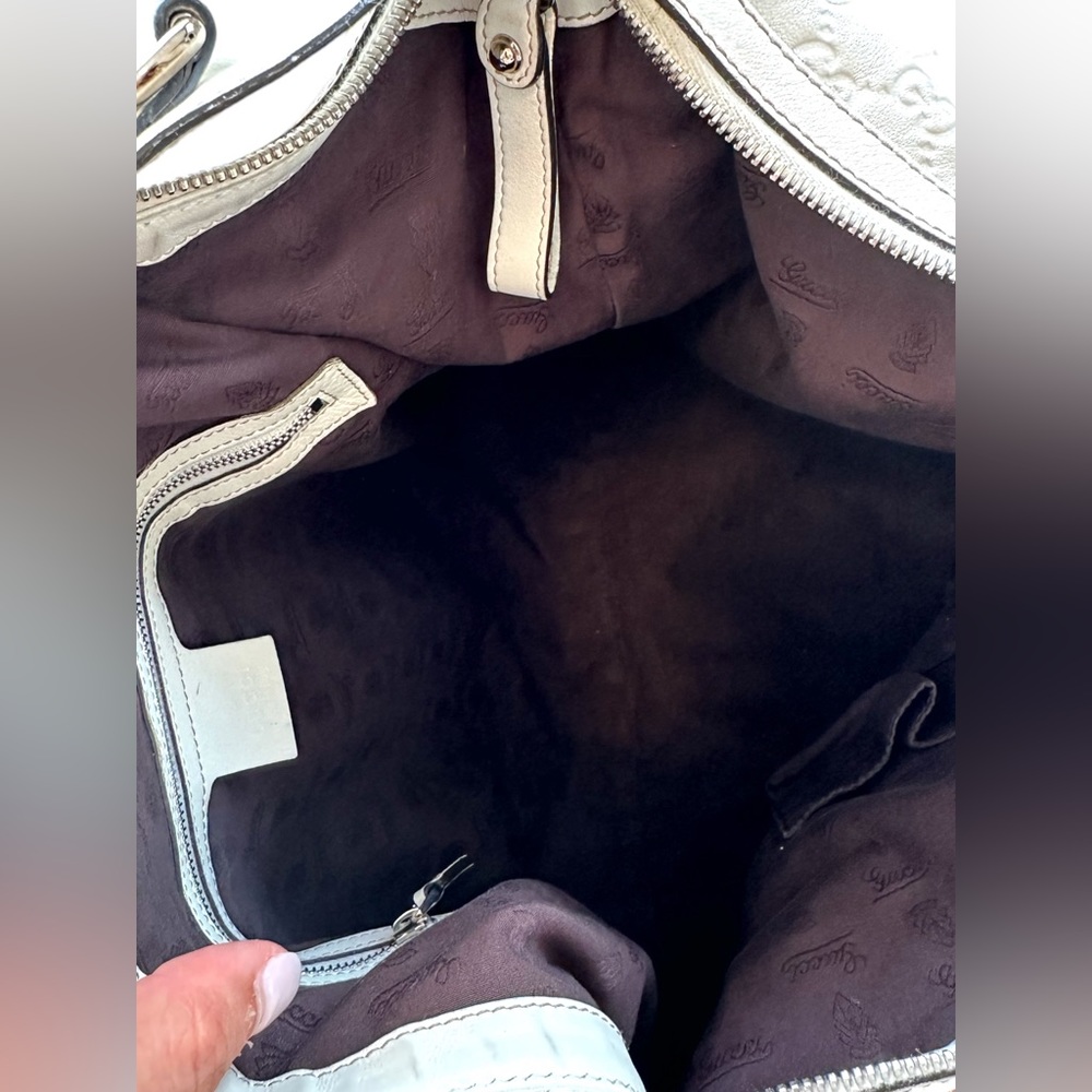 Sold 📌Gucci White Guccissima Leather Icon Bit Large Hobo Bag - Picture 8 of 11